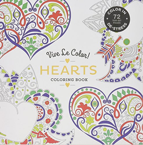 Imagen de archivo de Vive Le Color! Hearts (Adult Coloring Book): Color In; De-stress (72 Tear-out Pages) a la venta por BooksRun