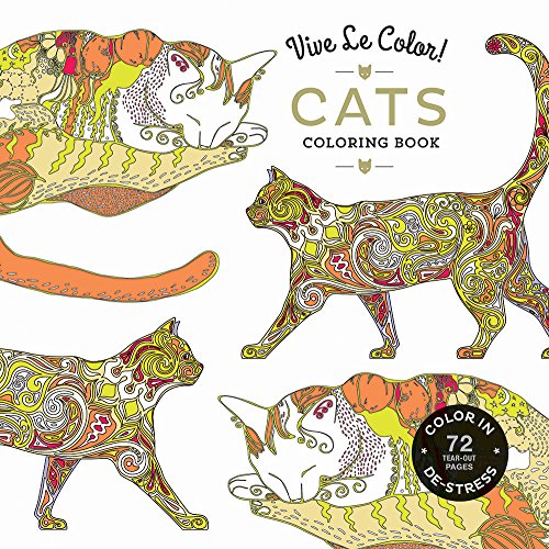 Beispielbild fr Vive Le Color! Cats (Adult Coloring Book): Color In; De-stress (72 Tear-out Pages): Adult Colouring Book zum Verkauf von WorldofBooks