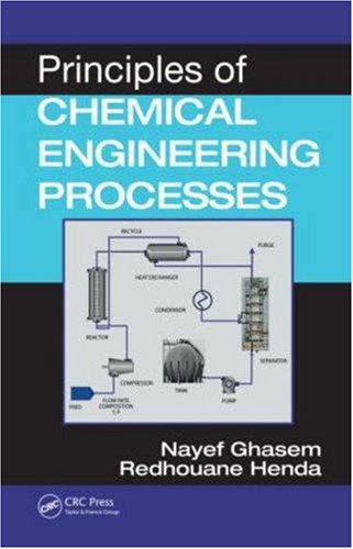 Beispielbild fr Principles of Chemical Engineering Processes zum Verkauf von Better World Books