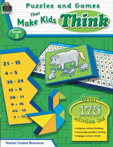 Stock image for Puzzles and Games that Make Kids Think Grd 3 for sale by Gulf Coast Books