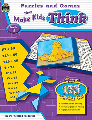 9781420625653: Puzzles and Games That Make Kids Think! Grade 5