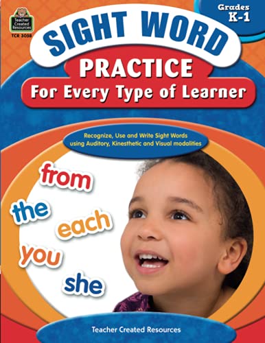 9781420630589: Sight Word Practice for Every Type of Learner Grd K-1: Grade K-1