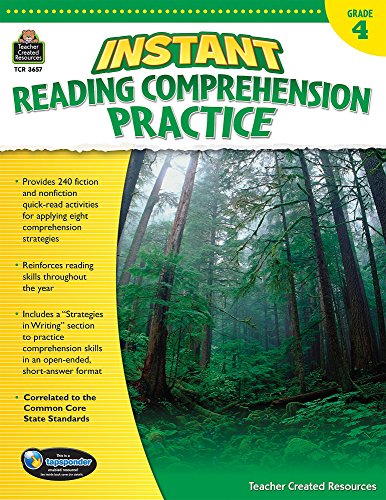 9781420636574: Instant Reading Comprehension Practice, Grade 4