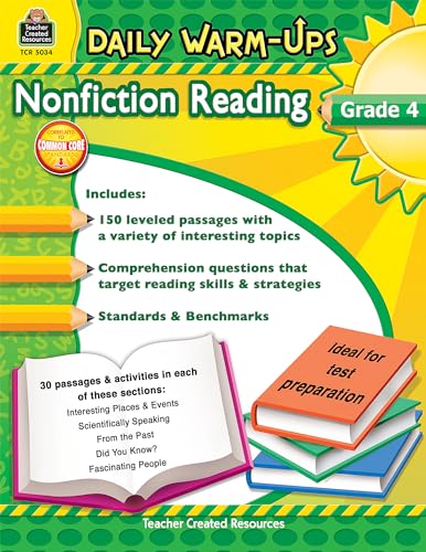 Stock image for Teacher Created Resources Daily Warm-Ups: Nonfiction Reading Book, Grade 4 for sale by ThriftBooks-Dallas