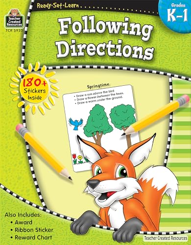 Imagen de archivo de Ready-Set-Learn: Following Directions Grd K-1 (Ready Set Learn) a la venta por Revaluation Books