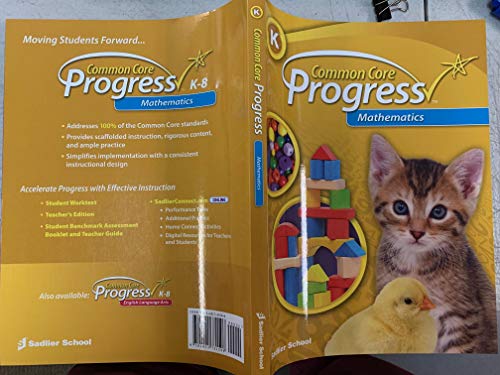 Imagen de archivo de Common Core Progress Mathematics Grade K a la venta por Better World Books