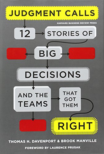 Imagen de archivo de Judgment Calls : Twelve Stories of Big Decisions and the Teams That Got Them Right a la venta por Better World Books