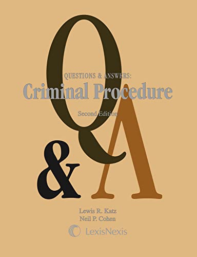 Imagen de archivo de Questions and Answers: Criminal Procedure (Questions Answers) a la venta por Books of the Smoky Mountains