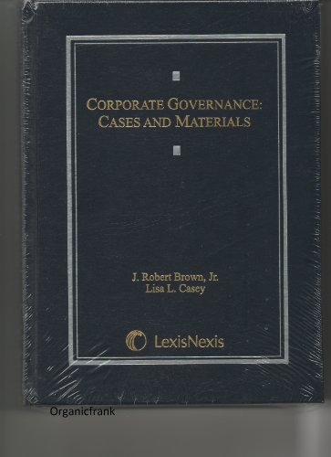 Beispielbild fr Corporate Governance: Cases and Materials zum Verkauf von BookHolders