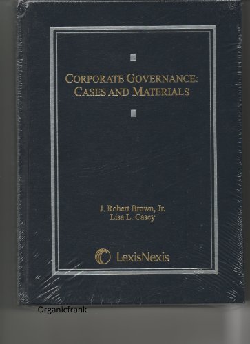 Imagen de archivo de Corporate Governance: Cases and Materials a la venta por BookHolders