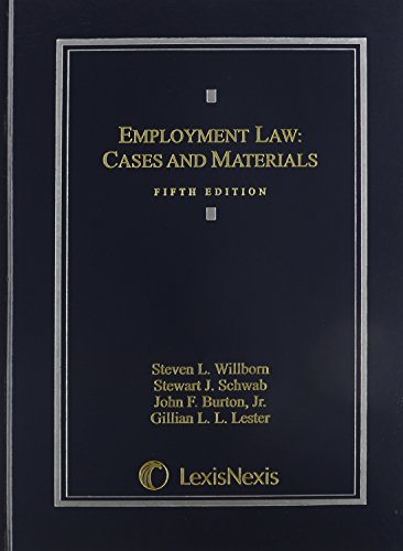 Imagen de archivo de Employment Law: Cases and Materials a la venta por ThriftBooks-Dallas