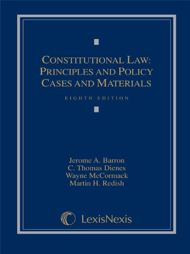 Beispielbild fr Constitutional Law: Principles and Policy, Cases and Materials (Loose-leaf version) zum Verkauf von SecondSale