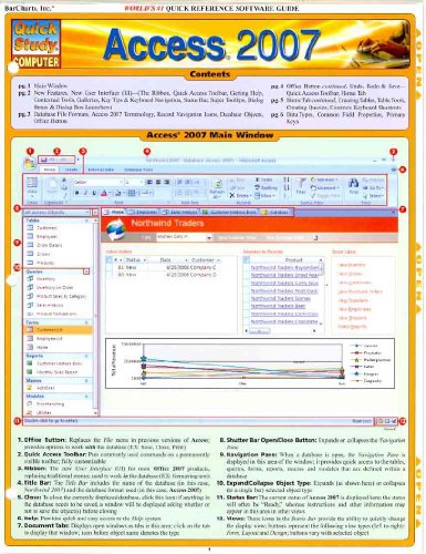 9781423202745: Access 2007 (Laminated Reference Guide; quick Study Computer)