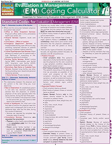 9781423203759: Evaluation & Management (E/M) Coding Calculator (Quickstudy: Academic)