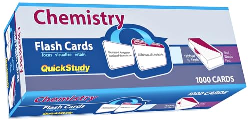 Beispielbild fr Chemistry Flash Cards - 1000 cards: a QuickStudy Reference Tool zum Verkauf von BooksRun