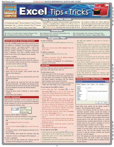 Stock image for Excel Tips & Tricks QuickStudy Laminated Reference Guide (QuickStudy Computer) for sale by BooksRun