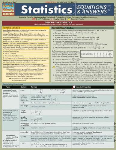 Beispielbild fr Statistics Equations & Answers zum Verkauf von BooksRun