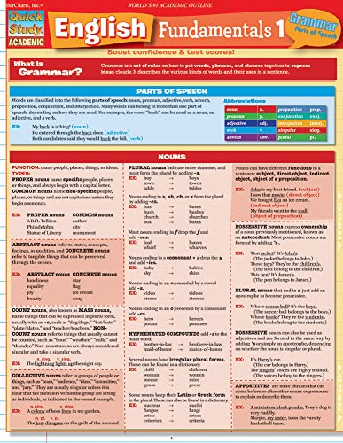 Imagen de archivo de English Fundamentals 1 (Quick Study) a la venta por BooksRun