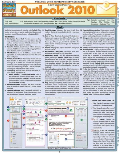 Outlook 2010 (Quick Study Computer) (9781423214359) by BarCharts, Inc.