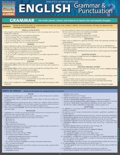 9781423218654 English Grammar Amp Punctuation Quick Study