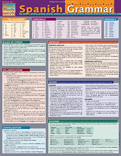 9781423219637: Spanish Grammar: a QuickStudy Laminated Reference Guide