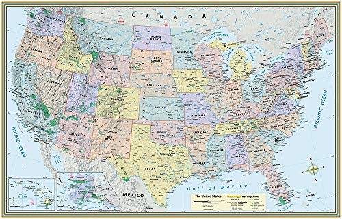 Stock image for U.S. Map Poster (32 x 50 inches) - Laminated: - a QuickStudy Reference for sale by GF Books, Inc.