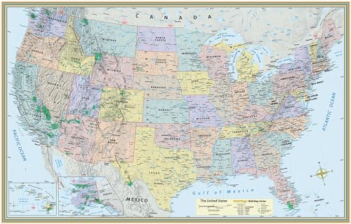 U.S. Map Poster (32 x 50 inches) - Paper: - a QuickStudy Reference (9781423220824) by Specialists, Mapping