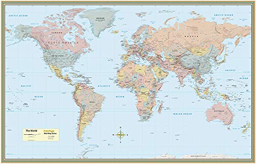 Stock image for World Map Poster (32 x 50 inches) - Paper: - a QuickStudy Reference for sale by Book Deals