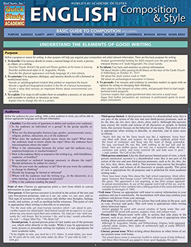 Beispielbild fr English Composition and Style : A QuickStudy Laminated Reference Guide zum Verkauf von Better World Books