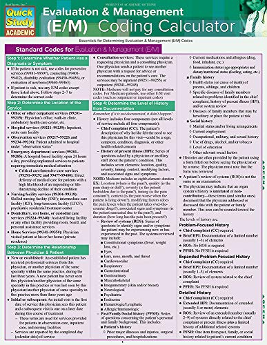 Stock image for Evaluation & Management Coding Calculator: Quickstudy Laminated Reference Guide for sale by Revaluation Books