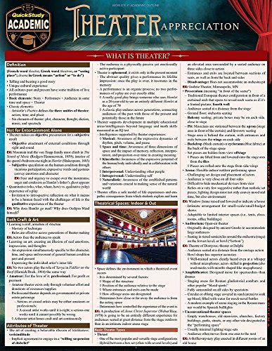 Stock image for Theater Appreciation: Quickstudy Laminated Reference Guide for sale by BooksRun