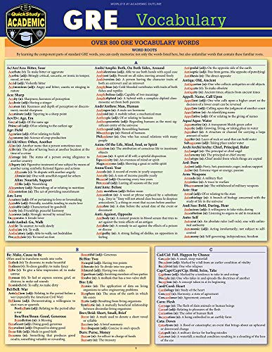 Imagen de archivo de GRE Vocabulary: A Quickstudy Laminated Reference Guide a la venta por HPB-Ruby