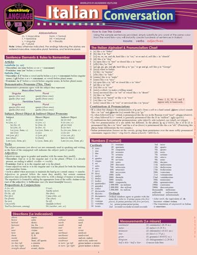 Beispielbild fr Italian Conversation: a QuickStudy Laminated Language Reference Guide (Quick Study Language) zum Verkauf von Save With Sam