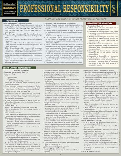 9781423241867: Professional Responsibility: A Quickstudy Laminated Reference Guide (Quickstudy Reference Guide)