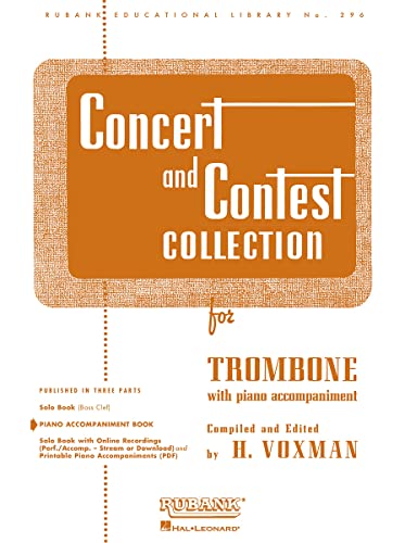 Stock image for Concert and Contest Collection for Trombone: Piano Accompaniment (Rubank Educational Library) for sale by Books Unplugged