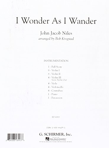 Stock image for I WONDER AS I WANDER - FULL SCORE Format: Paperback for sale by INDOO
