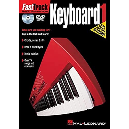 Fast Track Music Instruction, DVDs Keyboard, 1 DVD. Vol.1 : Pop in the DVD and learn: Chords, scales & riffs. Rock & blues styles. Music notation. Over 75 songs and examples - Hal Leonard