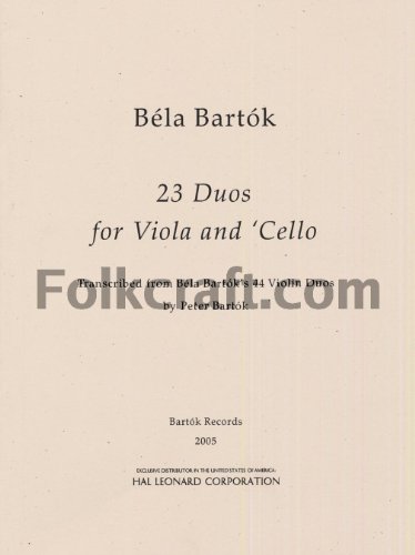 23 Duos for Viola and Cello (9781423489986) by Bartok, Peter