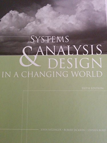 Beispielbild fr Systems Analysis and Design in a Changing World zum Verkauf von Better World Books