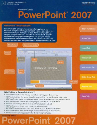 Imagen de archivo de Microsoft Office PowerPoint 2007 CourseNotes a la venta por Ergodebooks