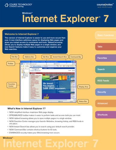 Windows Internet Explorer 7 CourseNotes (9781423911777) by Course Technology