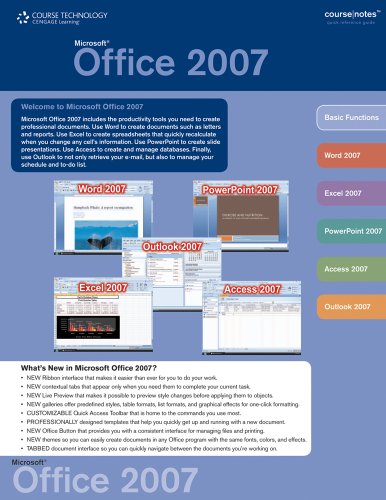 Imagen de archivo de Microsoft Office 2007 Coursenotes a la venta por a2zbooks