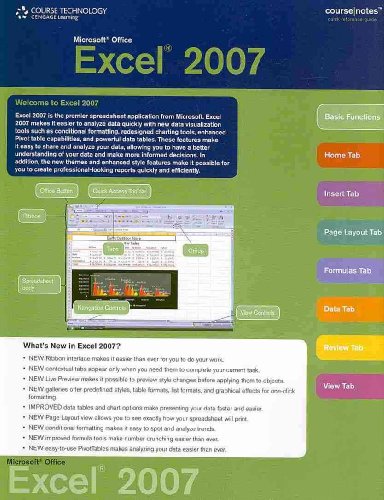 Beispielbild fr Microsoft Office Excel 2007 CourseNotes zum Verkauf von BookHolders