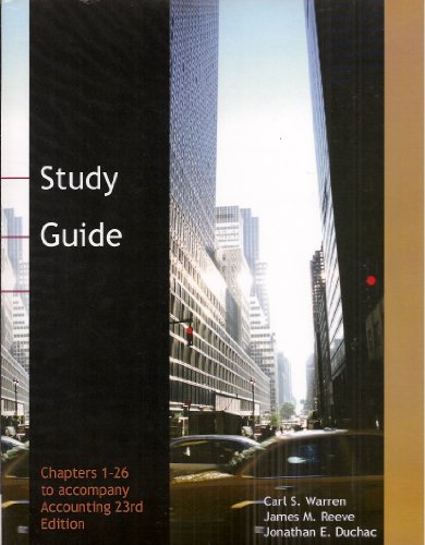 9781424057108: Study Guide, Chapters 1-26 to Accompany Accounting 23rd Edition