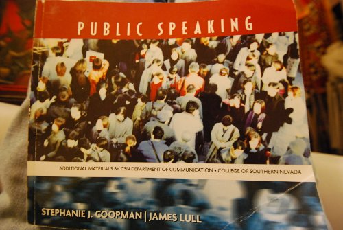 Stock image for Public Speaking College of Southern Nevada CSN for sale by HPB-Red