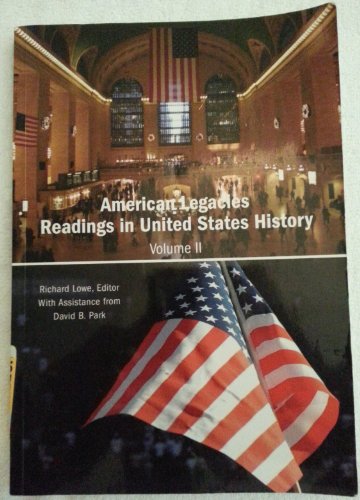 Imagen de archivo de American Legacies Readings in United States History a la venta por SecondSale