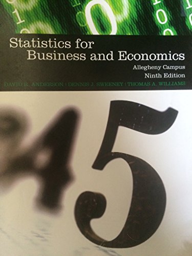 Beispielbild fr Statistics for Business and Economics, Community College of Allegheny County zum Verkauf von Amazing Books Pittsburgh