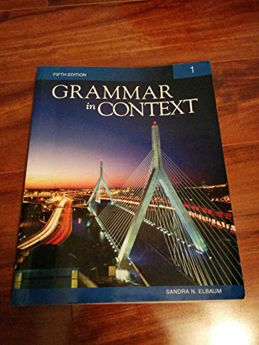 Imagen de archivo de Grammar in Context Book 1 a la venta por ThriftBooks-Atlanta