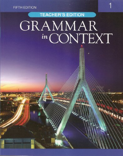 Beispielbild fr Grammar in Context 1: Teacher S Edition zum Verkauf von Better World Books