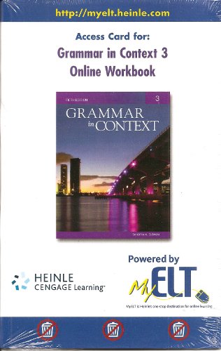 9781424082599: Grammar in Context 3 Online Workbook Access Card, Fifth Edition (MyELT Access Code)